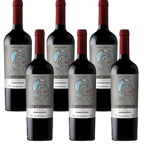 Cx 6 Vinho Chile Reserva Contornos Carménère Tinto Seco Courmayeur 750 Ml