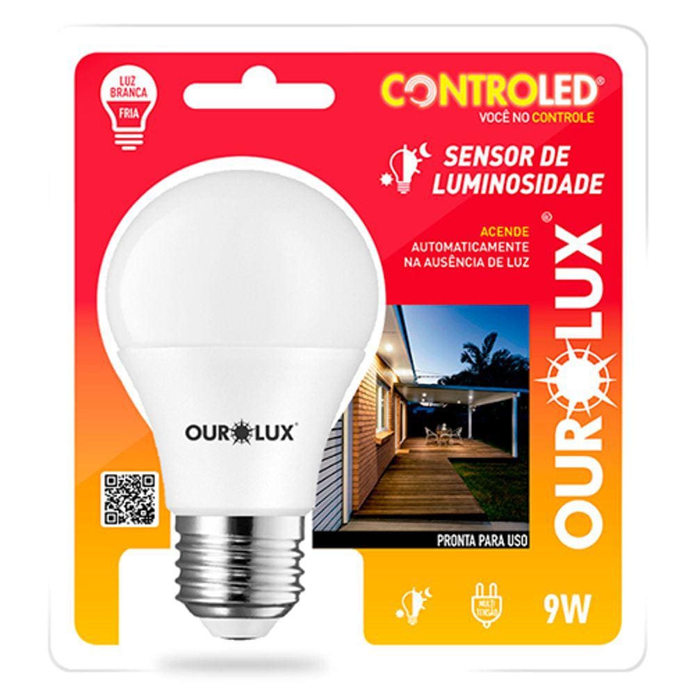 Lâmpada Inteligente Fotocélula 9w E27 Branco Frio 6500k Bivolt