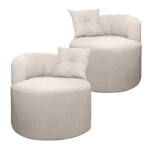 Kit 2 Poltrona Orgânica Plaza Redonda Bouclê Bege SOFA STORE