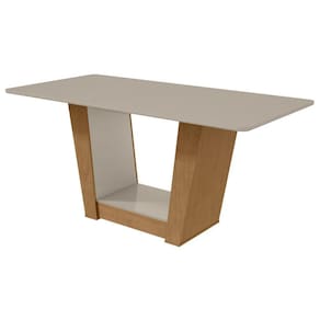 Mesa de Jantar Lopas 1,70 Apogeu Sem vidro Amêndoa Clean/off White