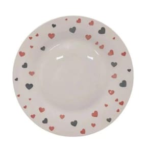 Prato Redondo de Coração Porcelana Diâmetro 26cm 1Unid Lyor