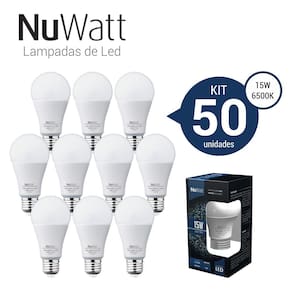 Kit 50 Lampada Led Bulbo 15w Samsung A70 E27 Luz Branca Fria