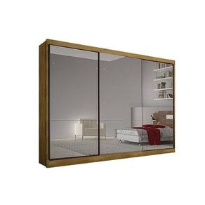 Guarda Roupa Casal 3 Portas De Correr E 6 Gavetas C- Espelho Passion Freijo Cumaru