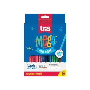 Lapis de Cor Triangular Mega Soft Color 36 Cores Resistente Tris