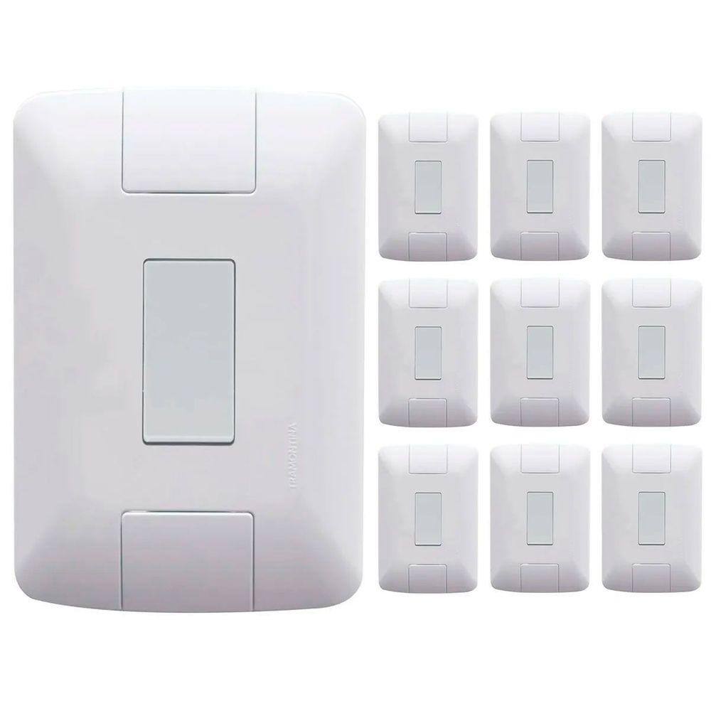 Kit 10 Cj 4x2 1 Interruptor Simples Tramontina 6 A 250 V