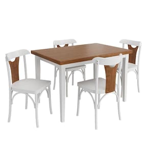Conjunto Sala de Jantar e Cozinha Com 4 Cadeiras Y Madeira Maciça