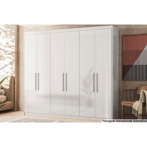 Guarda Roupa 6 Portas 4 Gavetas Venice Branco - Demóbile