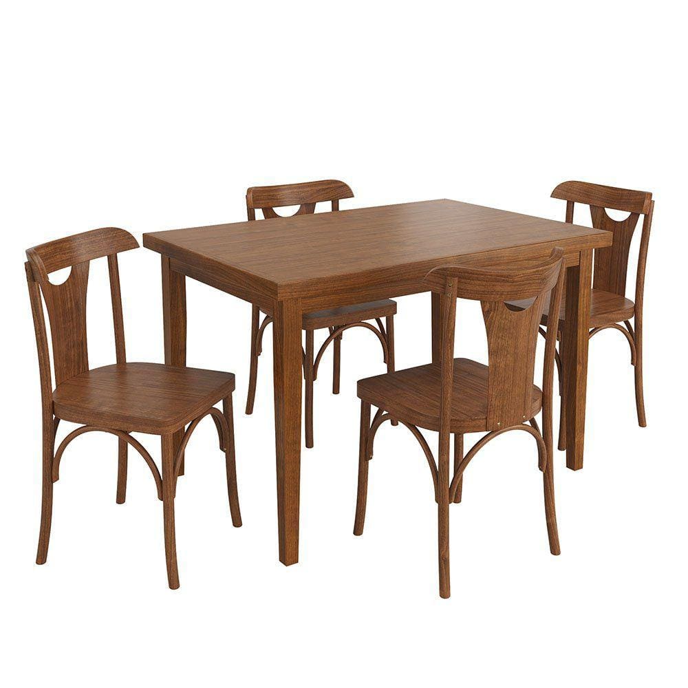 Conjunto Sala de Jantar e Cozinha Com 4 Cadeiras Y Madeira Maciça