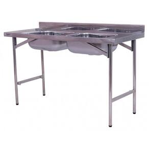 Pia Industrial Benfati Inox 430 150x60cm com 2 Cubas 510