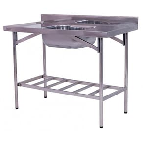 Pia Industrial Benfati Inox 430 150x60cm Paneleiro Gradeado com 1 Cuba 502GR