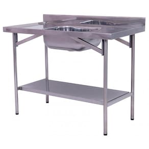 Pia Industrial Benfati Inox 430 150x60cm Paneleiro Liso com 1 Cuba 502CL