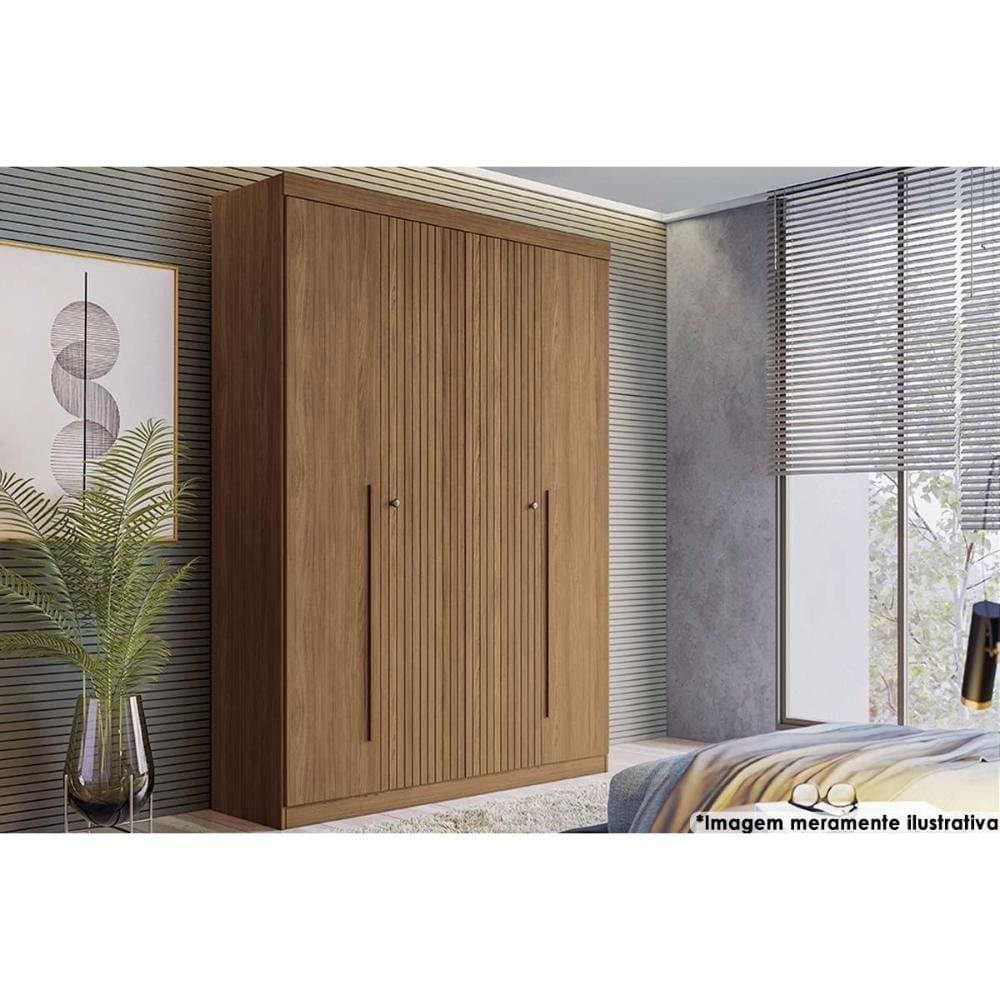 Guarda Roupa Solteiro 4 Portas E 2 Gavetas Buriti Jatoba - Santos Andirá