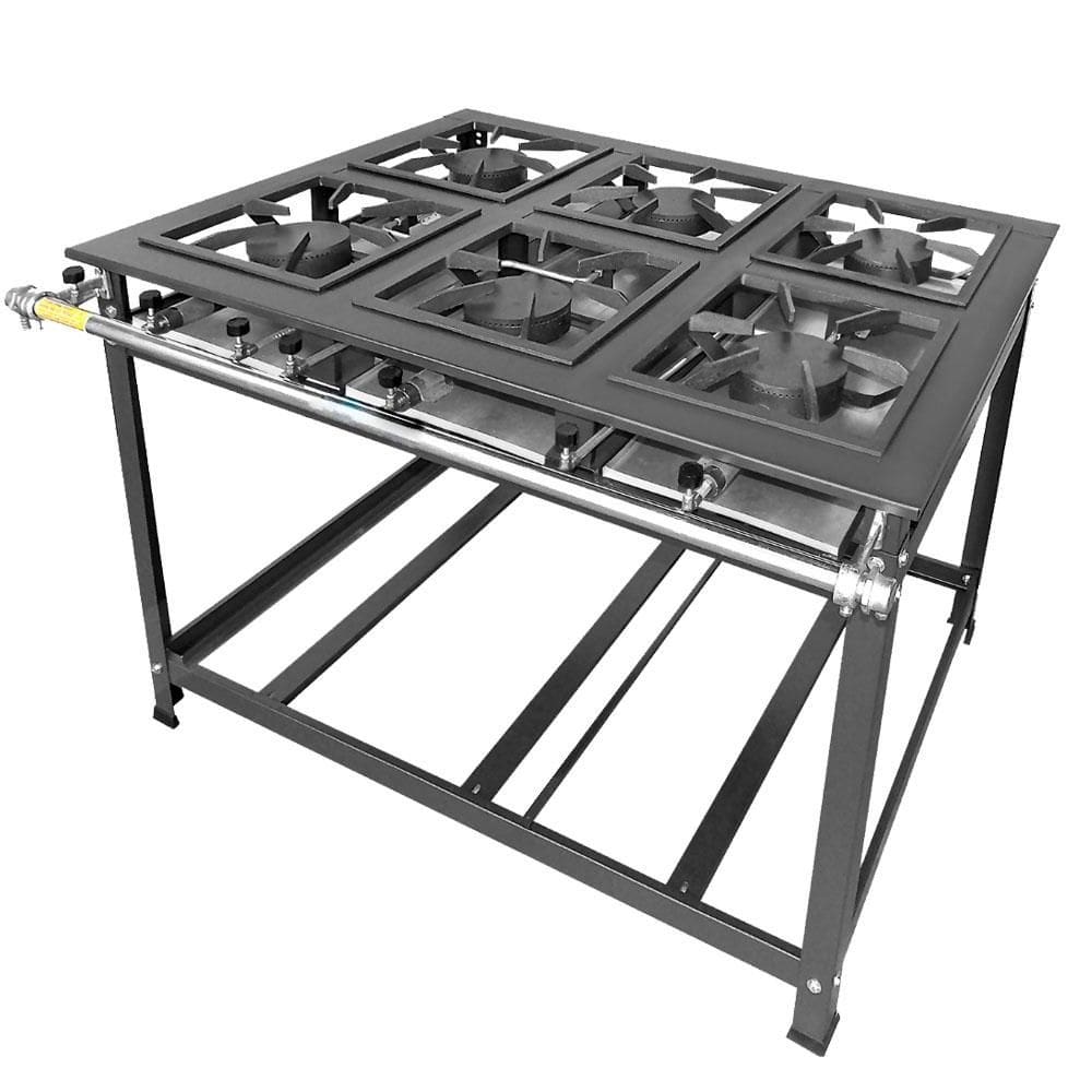 Fogão 6 Bocas Mr Fogões Industrial P5 Baixa Pressão Inox