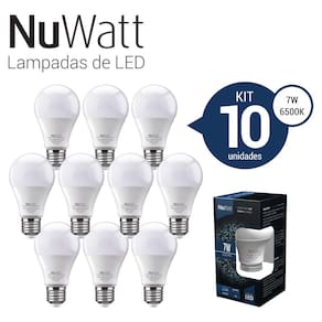 Kit 10 Lampada Led Bulbo 7w Samsung A60 E27 Luz Branca Fria
