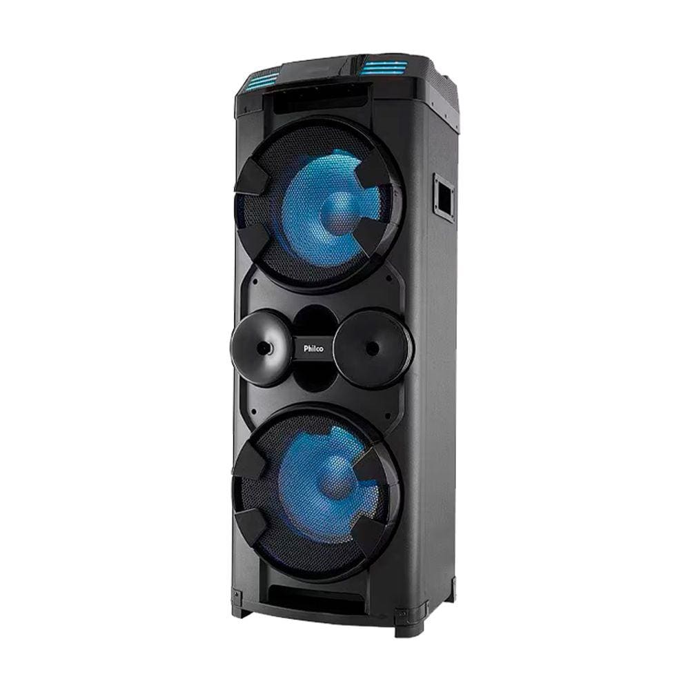 Caixa de Som Philco PCX20000 Acústico Portátil 1800W Com Luzes e Bluetooth Preto