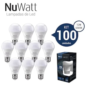 Kit 100 Lampada Led Bulbo 12w Samsung A65 E27 Luz Branca Fria