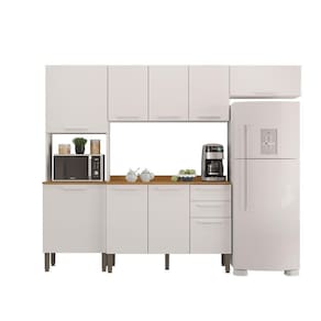 Cozinha Completa New Valencia 4 Peças 8 Portas Salleto Branco