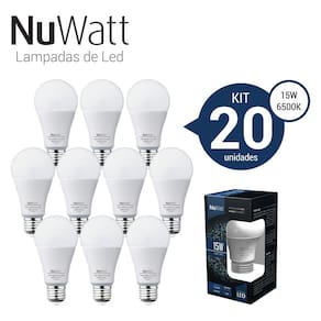 Kit 20 Lampada Led Bulbo 15w Samsung A70 E27 Luz Branca Fria