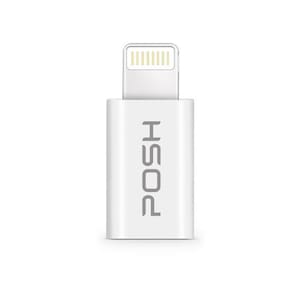 Adaptador Conversor Lightning Micro USB carrega transfere sincroniza dados Posher Branco