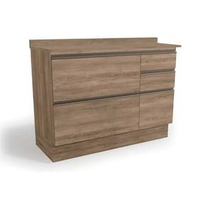 Gabinete De Cozinha Modulado Balcão Maxxi G746 4 Gavetas E 1 Porta C-tampo 120cm Nogal-nogal - Kappesberg