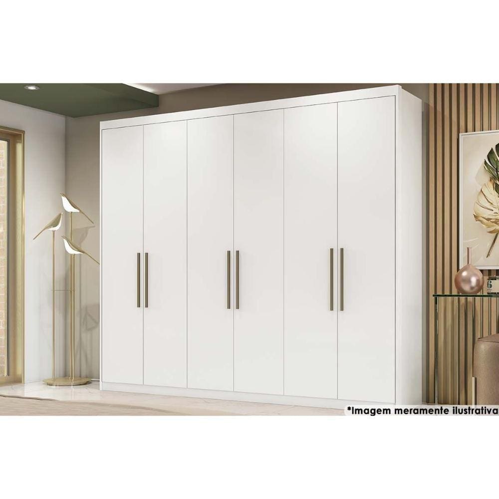 Guarda Roupa 6 Portas E 3 Gavetas Sumatra Branco - Demóbile