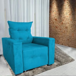 Poltrona Amamentação E Decoração Helena Com Pés Madeira Turquesa