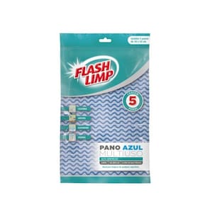 Pano Multiuso Azul 5 Pçs - Flashlimp