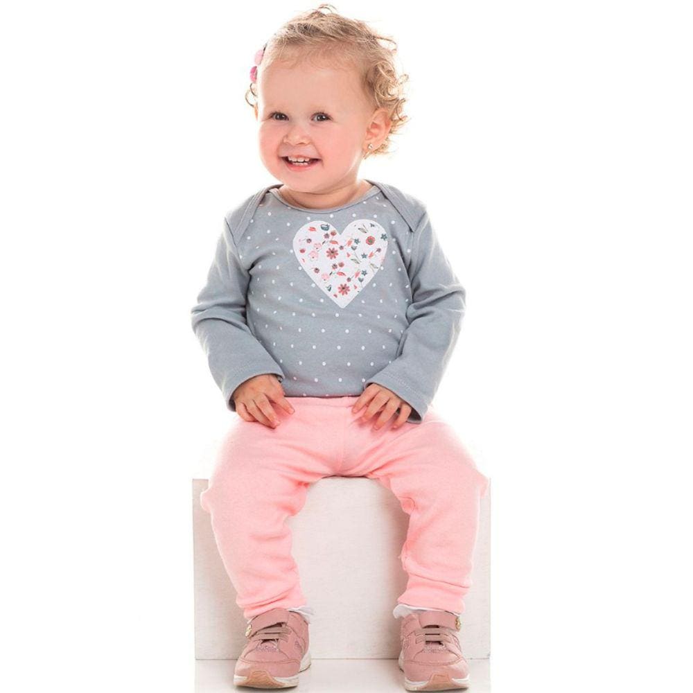 Roupinha de bebê Conjunto Body + Calça enxoval Menina Kit 3 Peças
