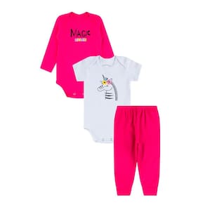 Conjunto Bebe Roupinha Body + Calça enxoval Menina 3 Peças