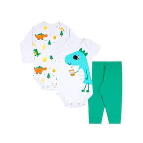Conjunto Bebe Roupinha Body + Calça enxoval Menino 3 Peças