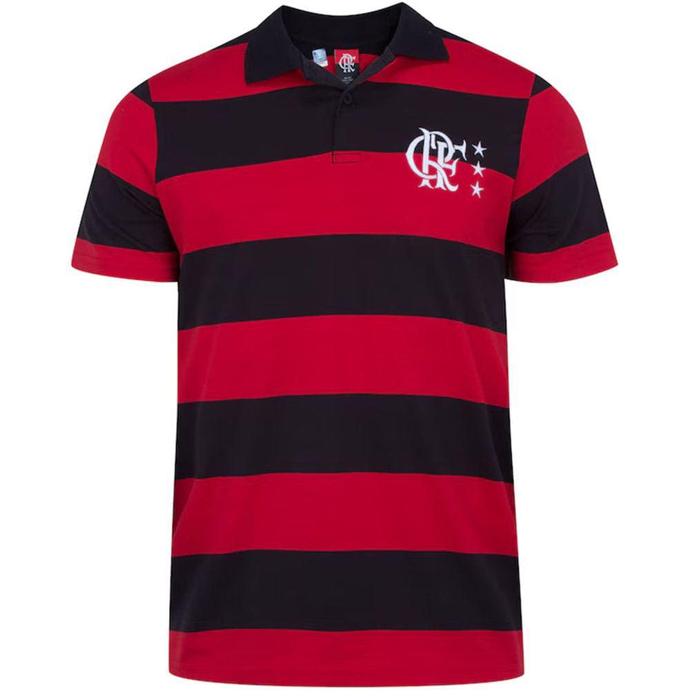 Camisa Polo Braziline Flamengo Control Masculina - Vermelho e Preto