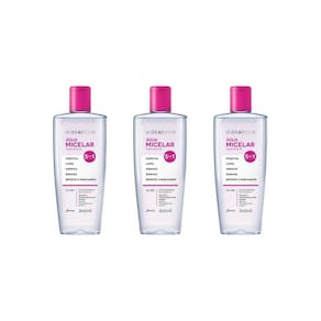 Agua Micelar Hidraderm 200Ml Solução Limpeza 5Em1-Kit C/3Un