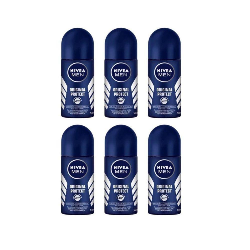 Desodorante Roll-On Nivea 50Ml Masc Protect- Kit6Un