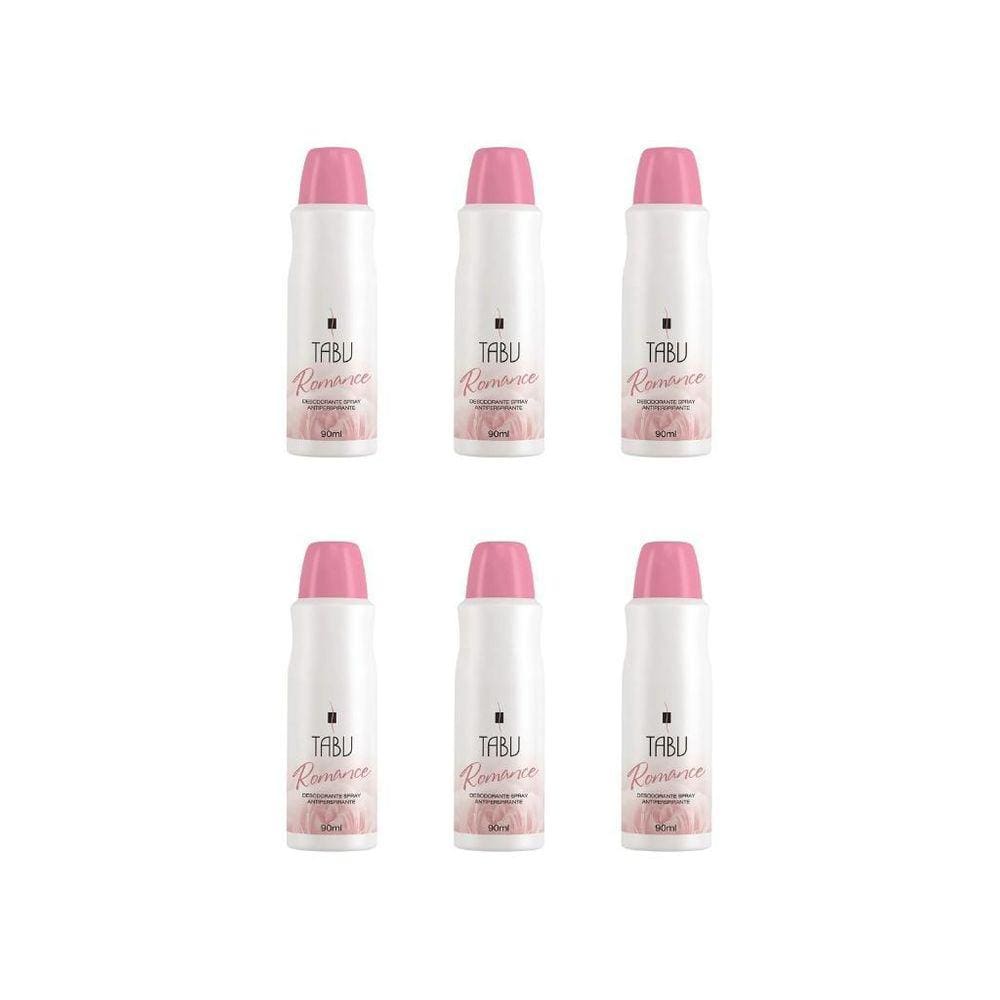 Desodorante Spray Tabu 90Ml Romance - Kit C/6Un