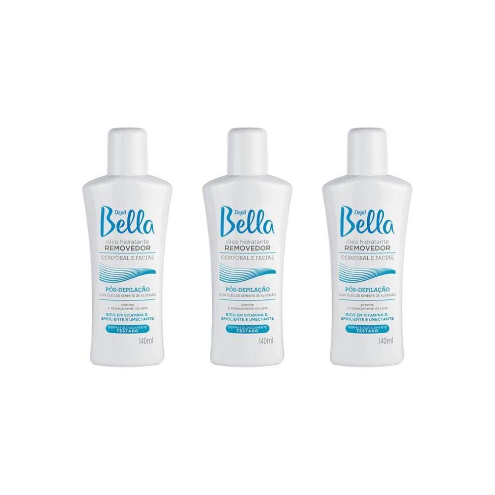 Depilatorio Depil Bella Oleo Removedor 140Ml - Kit Com 3Un