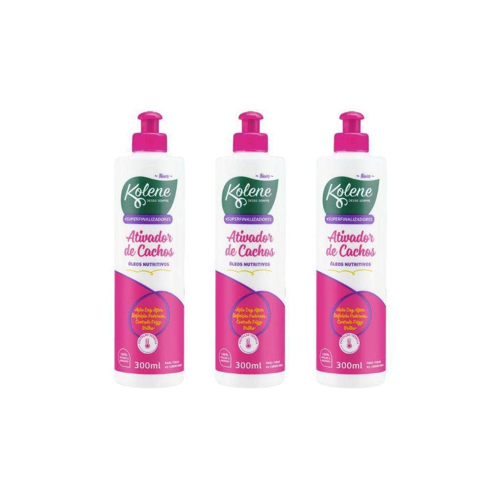 Ativador De Cachos Kolene Oleos Nutritivo 300Ml - Kit 3Un