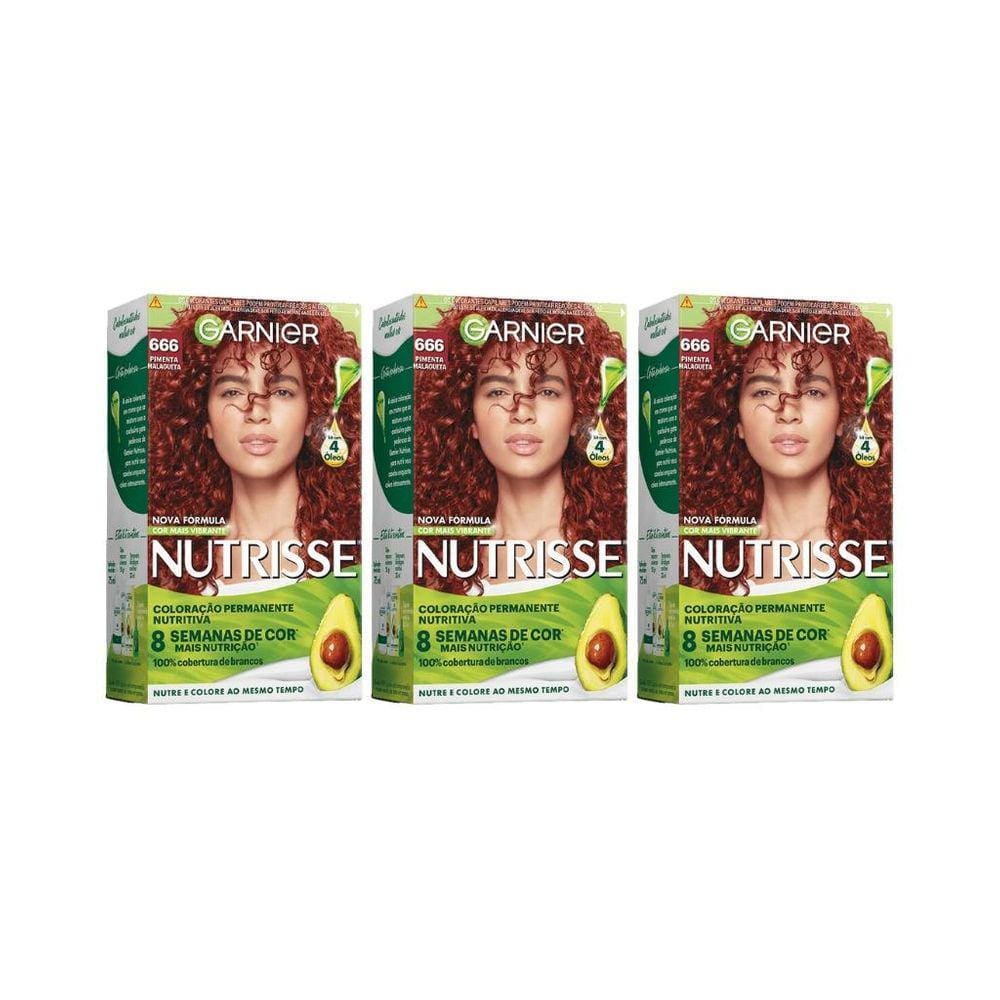 Coloraçao Nutrisse 666 Louro Escuro Verm Muito Int-Kit C/3Un
