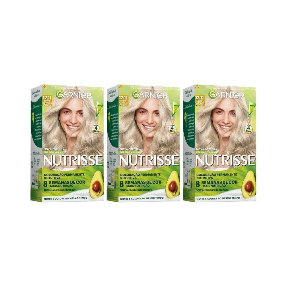 Coloraçao Nutrisse 12.11 Louro Platinado Perfeito-Kit C/3Un
