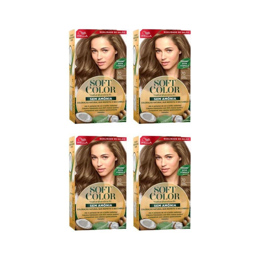 Coloraçao Soft Color 70 Louro Natural-Kit C/4Un