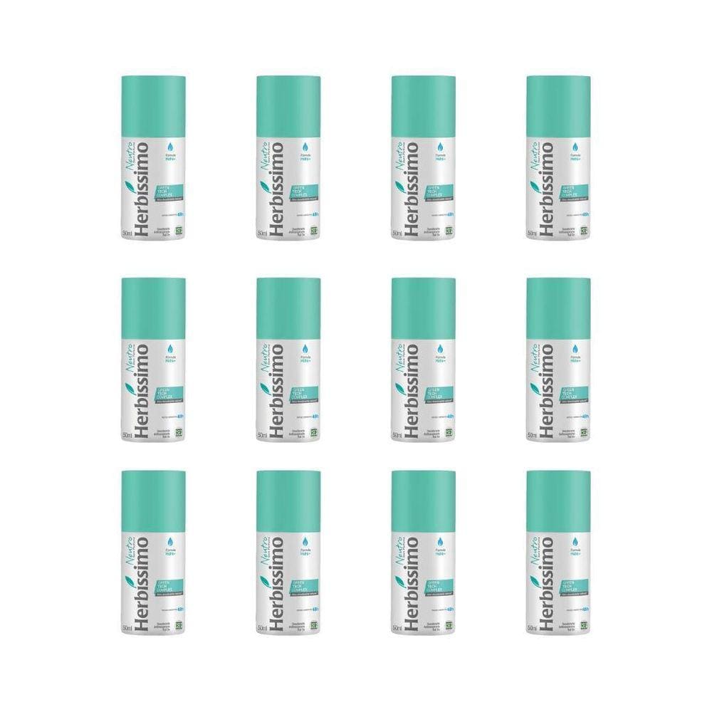 Desodorante Roll-On Herbíssimo Neutro 50Ml - Kit Com 12Un