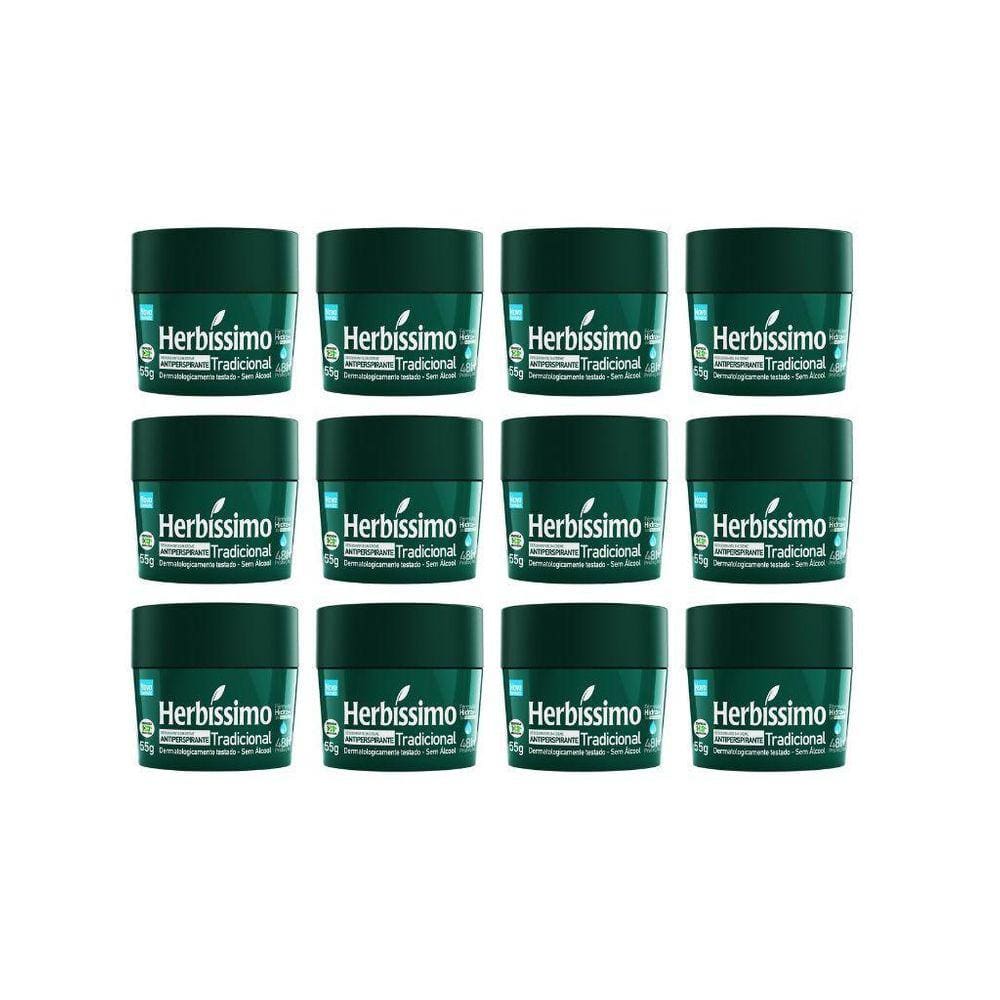 Desodorante Creme Herbíssimo 55G Tradicional - Kit Com 12Un