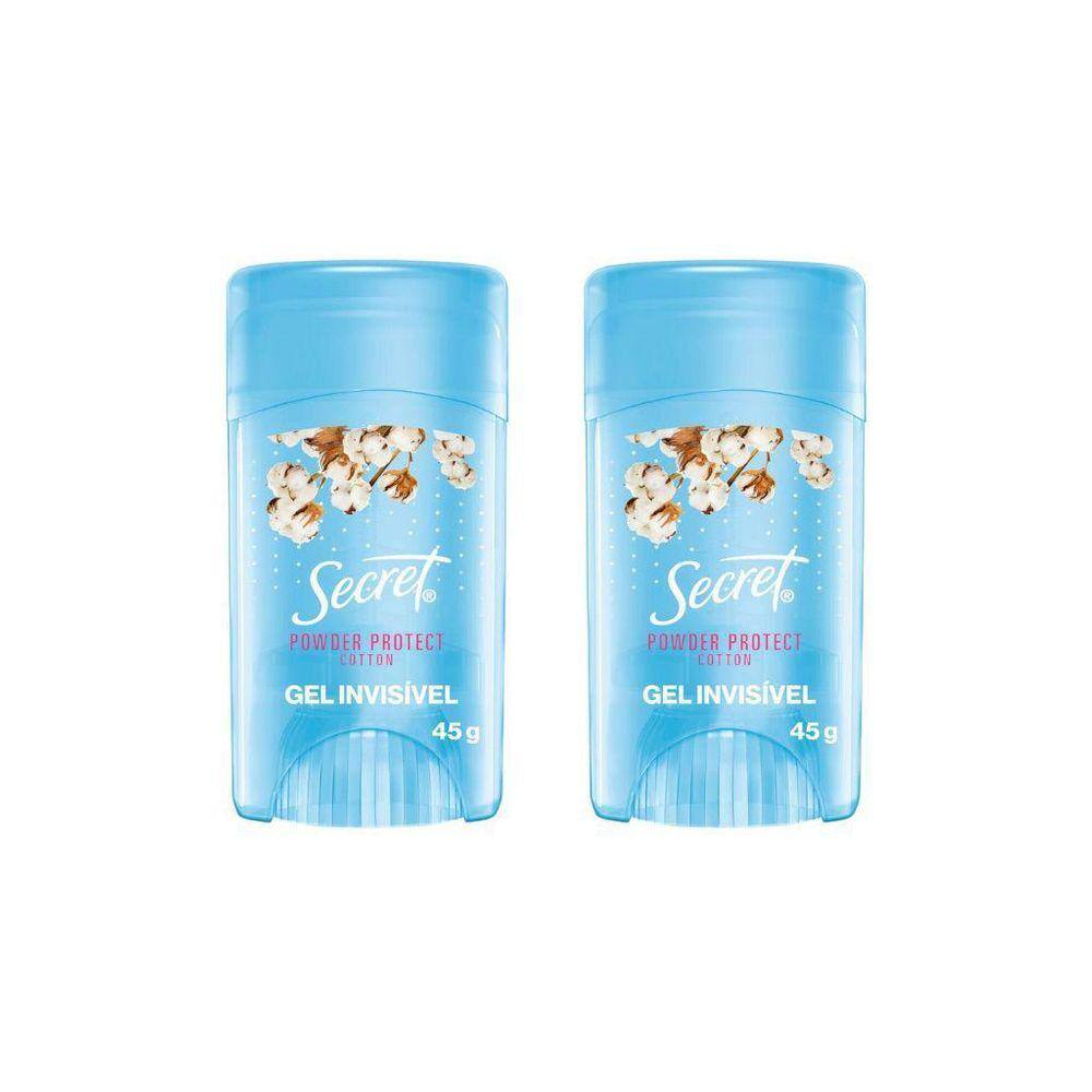 Desodorante Secret Clear Gel Cotton 45G - Kit Com 2Un