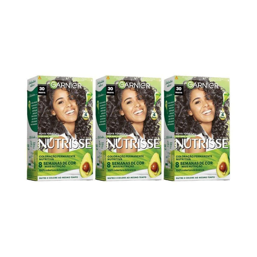Coloraçao Nutrisse 30 Castanho Escuro-Kit C/3Un