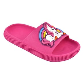 Chinelo Nuvem confortável menina criança unicórnio Pink Lilás Verde Laranja