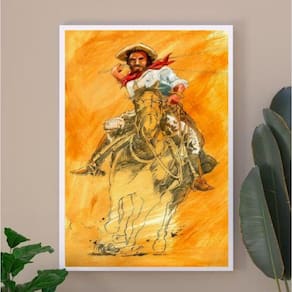 Quadro Decorativo Umbanda Boiadeiro 24X18Cm