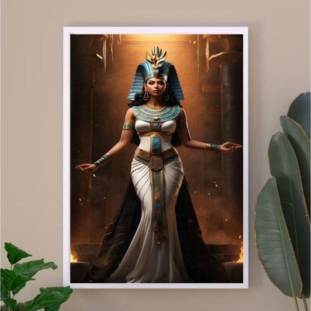 Quadro Decorativo Arquétipo Cleópatra Negra 33X24Cm