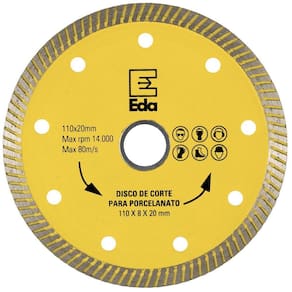 Disco De Corte Para Porcelanato 110Mm Turbo Diamantado Eda