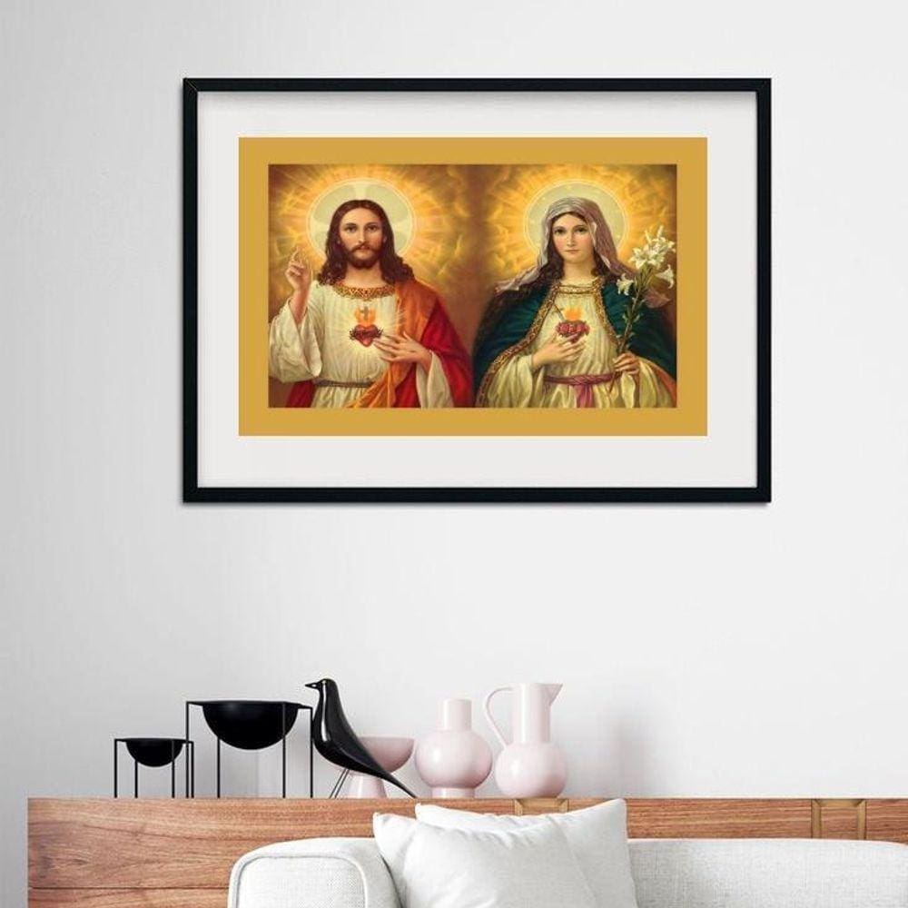 Quadro Horizontal Jesus E Maria - 60X48Cm
