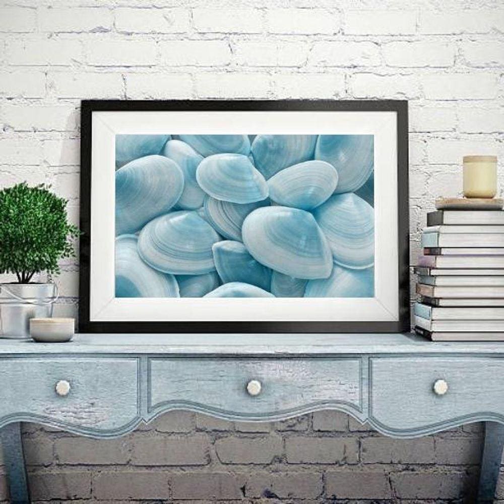 Quadro Decorativo Conchas Azuis - 60X48Cm