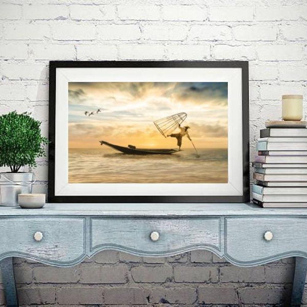 Quadro Pescador Surrealista - 60X48Cm